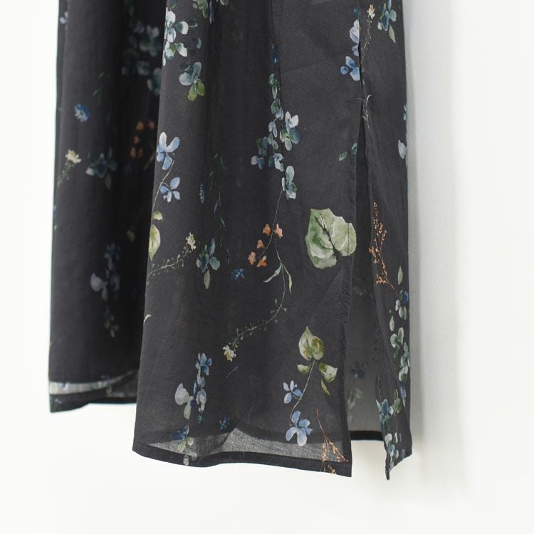 コットンボタニカルプリント切替ワンピース