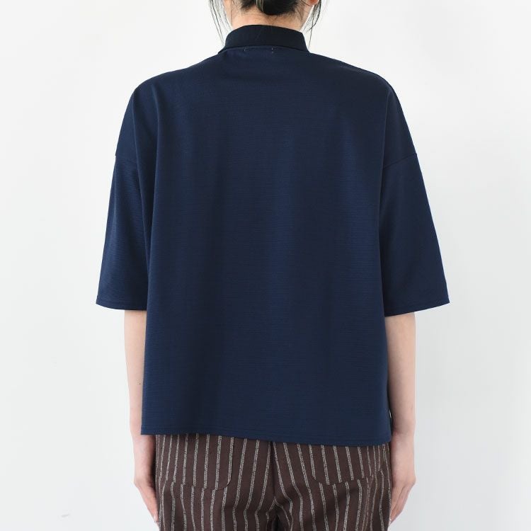 コットンサーフニットポロ衿ワイドプルオーバー