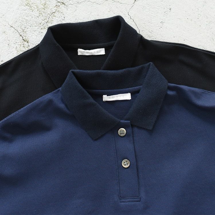 コットンサーフニットポロ衿ワイドプルオーバー