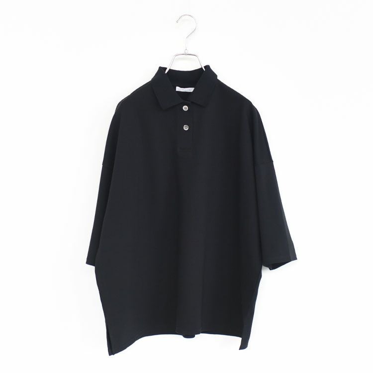 コットンサーフニットポロ衿ワイドプルオーバー