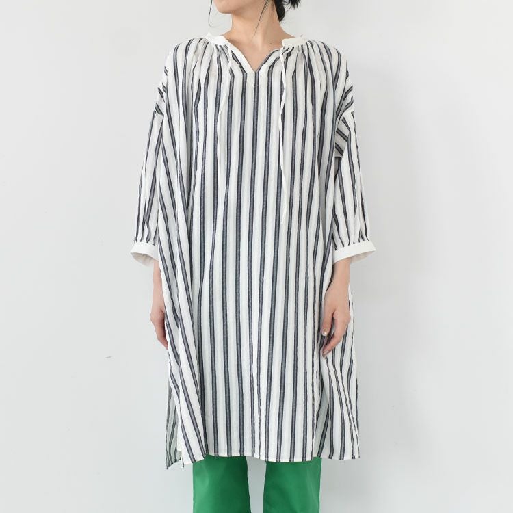 コットンドビーストライプスキッパーチュニック