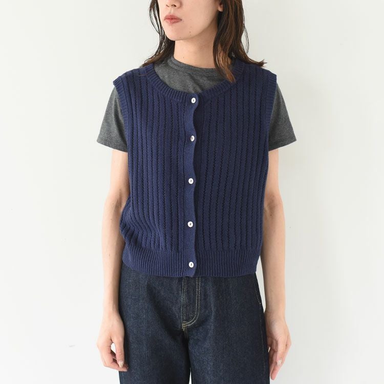 pattern knitting 2way vest パターンニッティング2WAYベスト