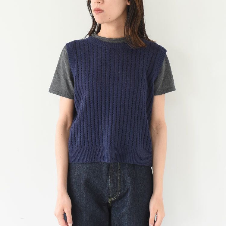 pattern knitting 2way vest パターンニッティング2WAYベスト