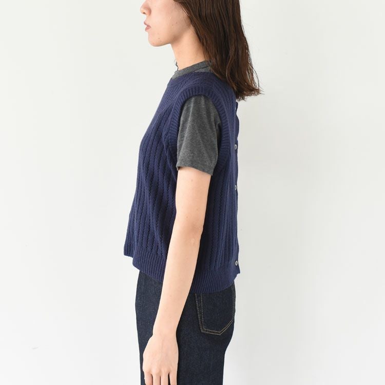 pattern knitting 2way vest パターンニッティング2WAYベスト