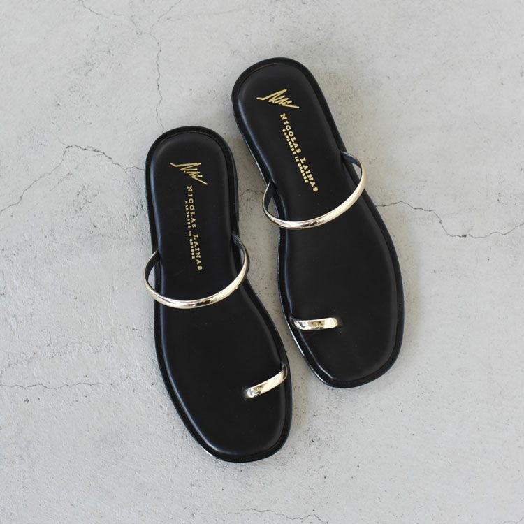 フィンガーフックフラットサンダル（スムースレザー）