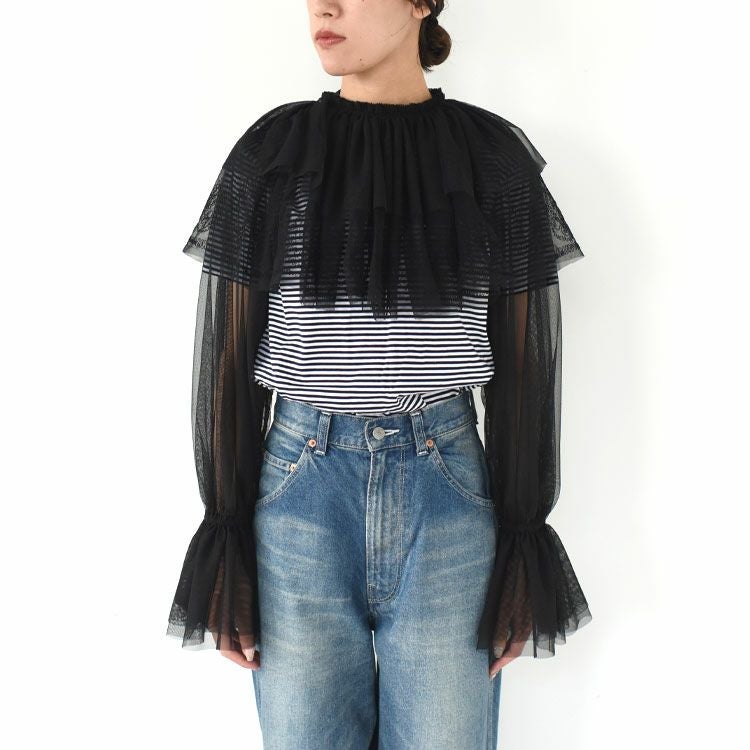 トップス crinkle crinkle crinkleEMBROIDERY BOLERO SALE 30％OFF】tulle embroidery bolero チュールエンブロイダリー