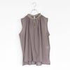 コットンリネンローンノースリーブブラウス