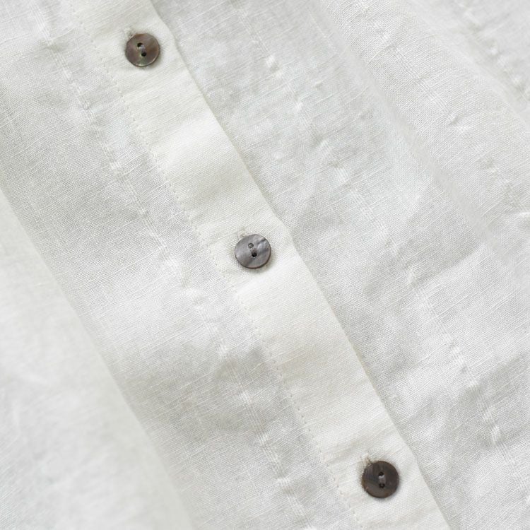 リネンサッカーバンドカラーロングブラウス