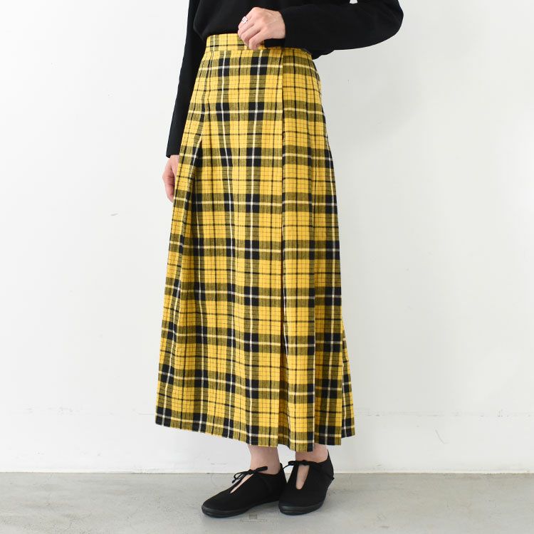 SALE 20％OFF】check wrap skirt チェックラップスカート/MidiUmi