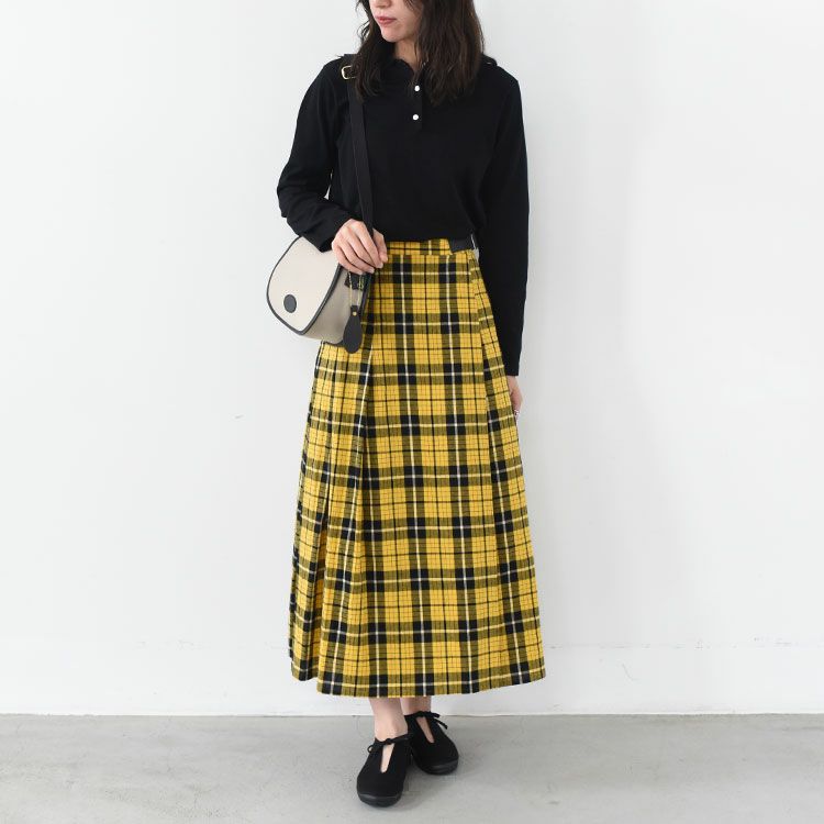 SALE 20％OFF】check wrap skirt チェックラップスカート/MidiUmi