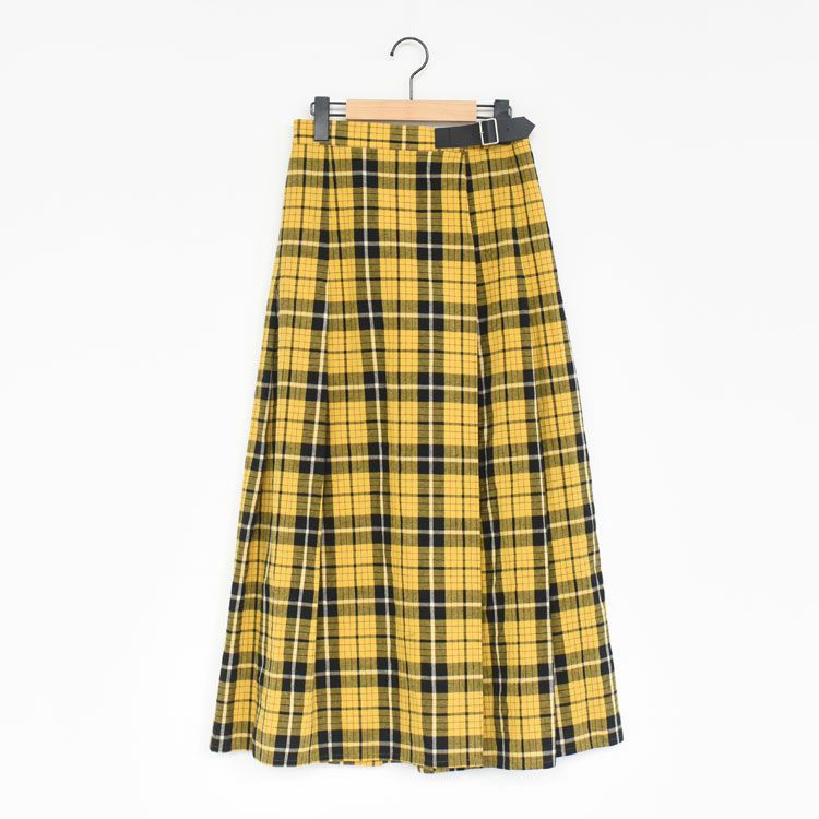 SALE 20％OFF】check wrap skirt チェックラップスカート/MidiUmi