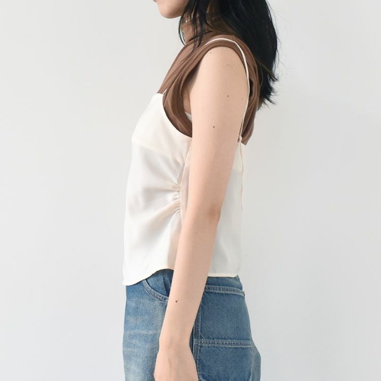 SALE 40％OFF】Satin Gather Camisole サテンギャザーキャミソール