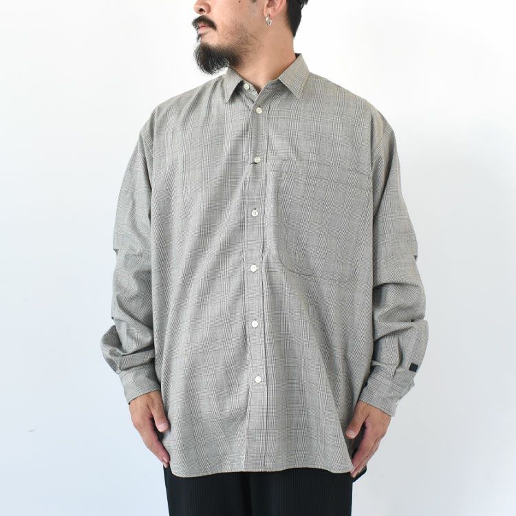 TECH REGULAR COLLAR SHIRT L/S GLEN CHECK テックレギュラーカラー