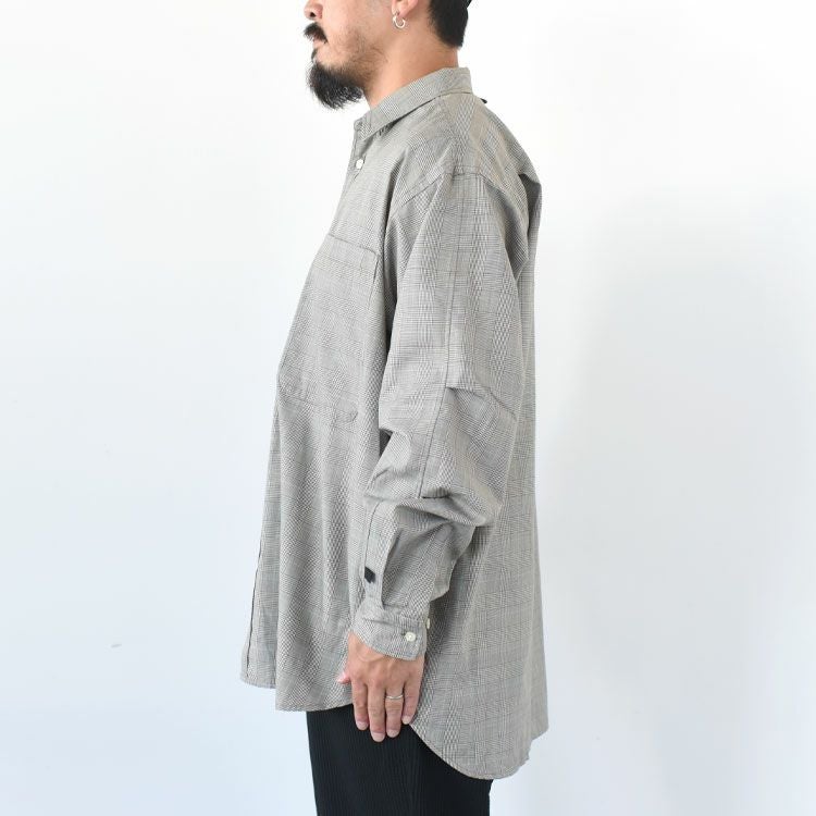 TECH REGULAR COLLAR SHIRT L/S GLEN CHECK テックレギュラーカラー