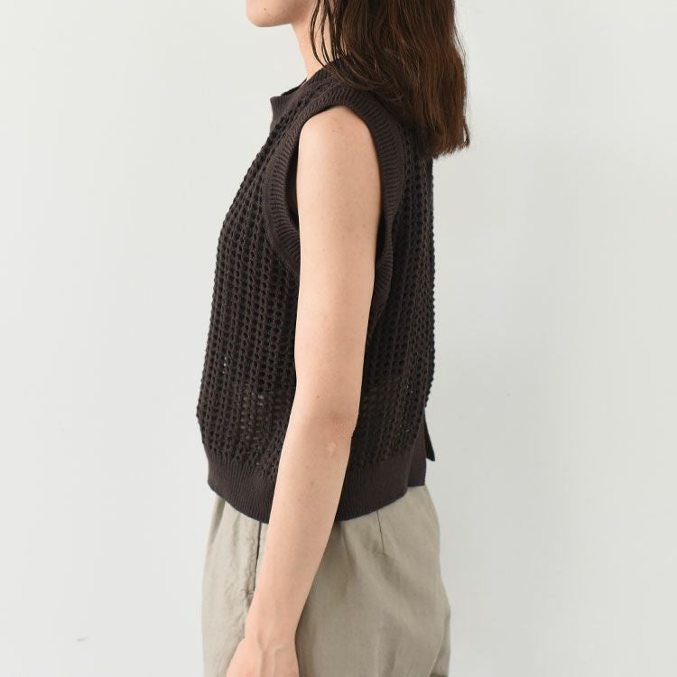 SALE 30％OFF】mesh knit 2way vest メッシュニットベスト/MidiUmi