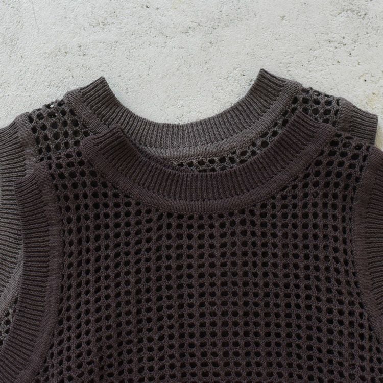SALE 20％OFF】mesh knit 2way vest メッシュニットベスト/MidiUmi
