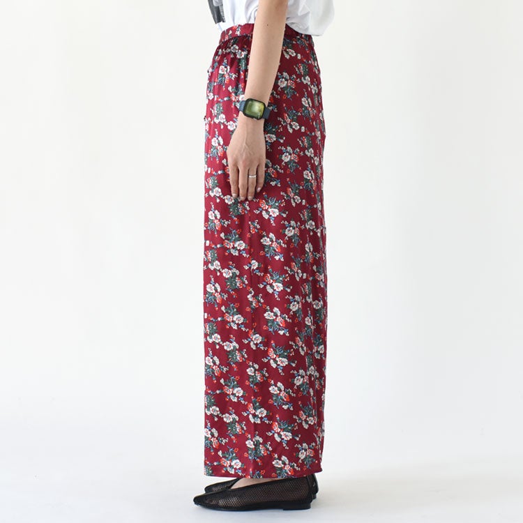 FLOWER BOUQUET PRINTED SATIN SKIRT フラワーブーケプリントサテンスカート