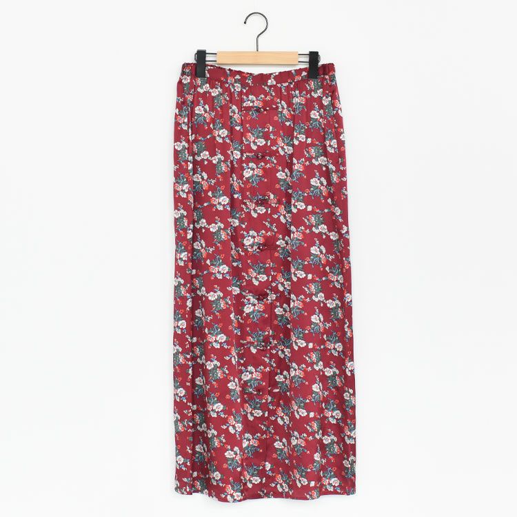 FLOWER BOUQUET PRINTED SATIN SKIRT フラワーブーケプリントサテンスカート