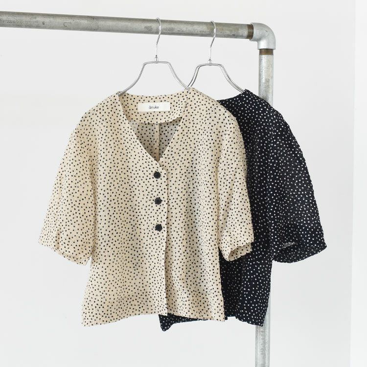 SALE 30％OFF】Vneck Dot Blouse Vネック ドットブラウス/62520422