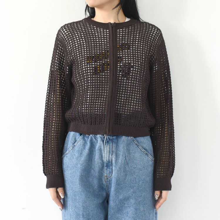 mesh knit zip cardigan メッシュニットジップカーディガン