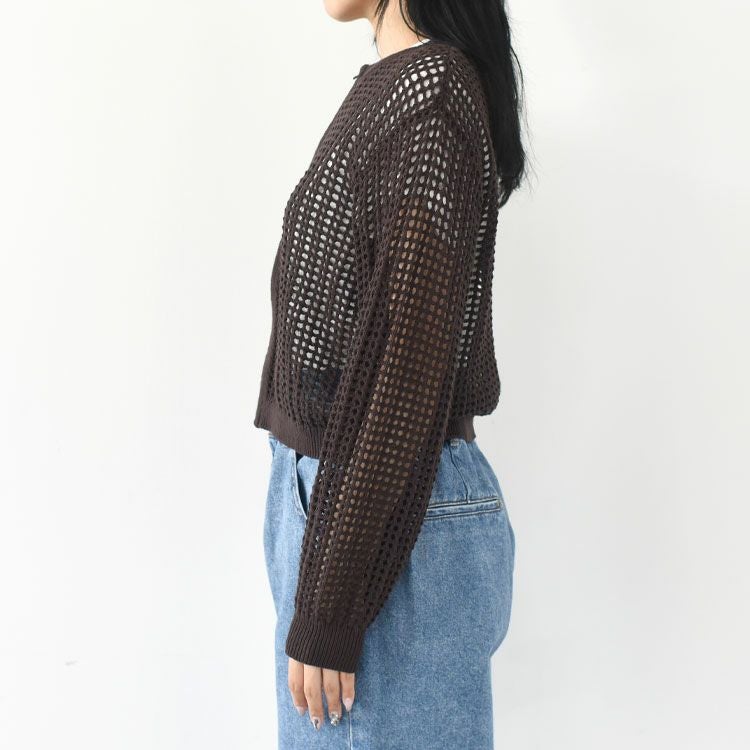 SALE 20％OFF】mesh knit zip cardigan メッシュニットジップ