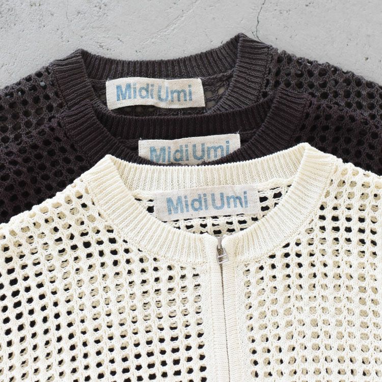mesh knit zip cardigan メッシュニットジップカーディガン