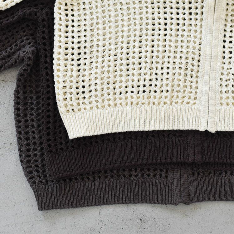 mesh knit zip cardigan メッシュニットジップカーディガン