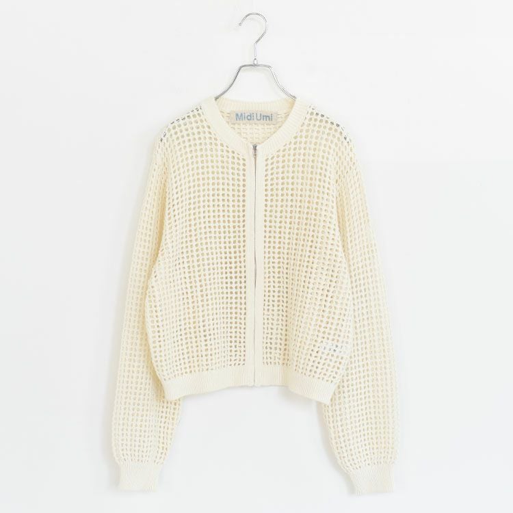mesh knit zip cardigan メッシュニットジップカーディガン