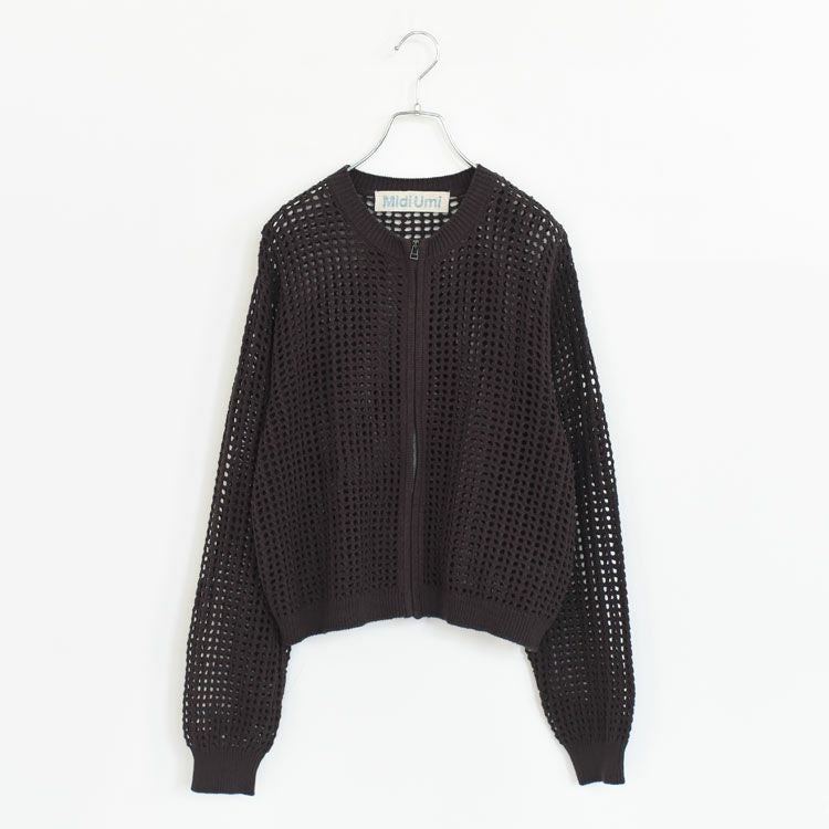 mesh knit zip cardigan メッシュニットジップカーディガン