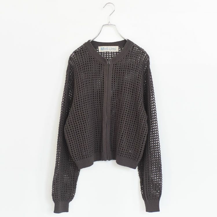 mesh knit zip cardigan メッシュニットジップカーディガン