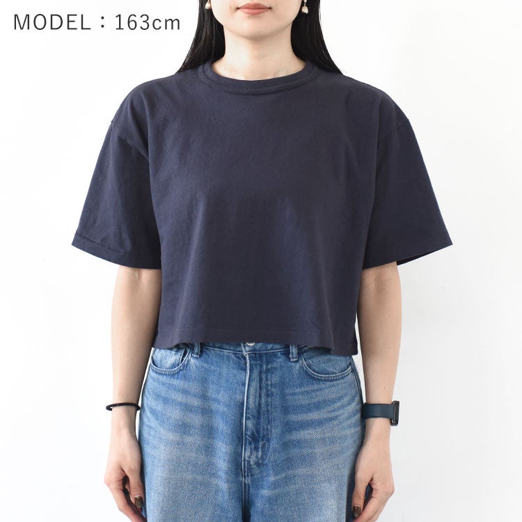 コットン トンプキンス ジャージー クロップド クルーネック 半袖 Tシャツ