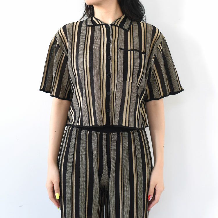 SALE 30％OFF】Stripe Knit Shirts ストライプニットシャツ/62520512