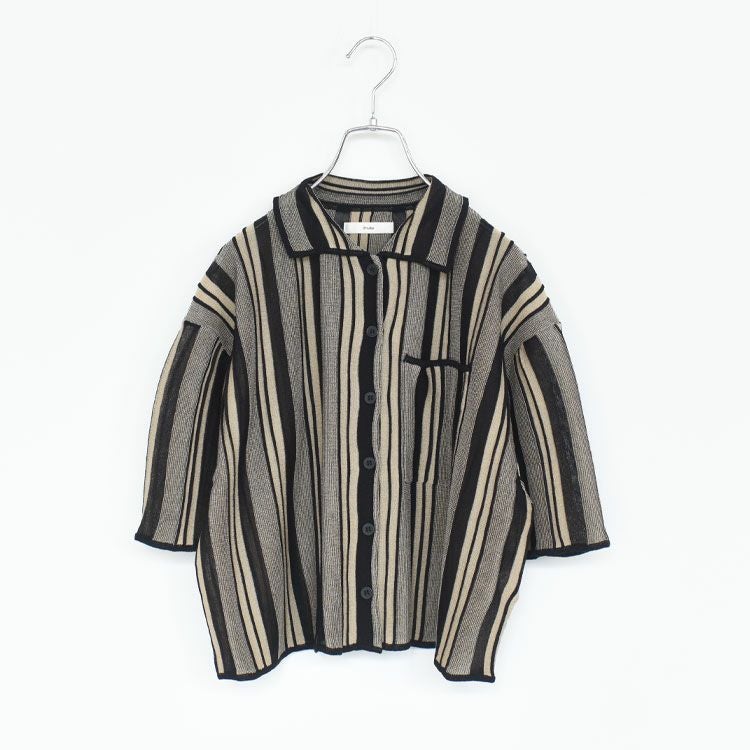 SALE 30％OFF】Stripe Knit Shirts ストライプニットシャツ/62520512