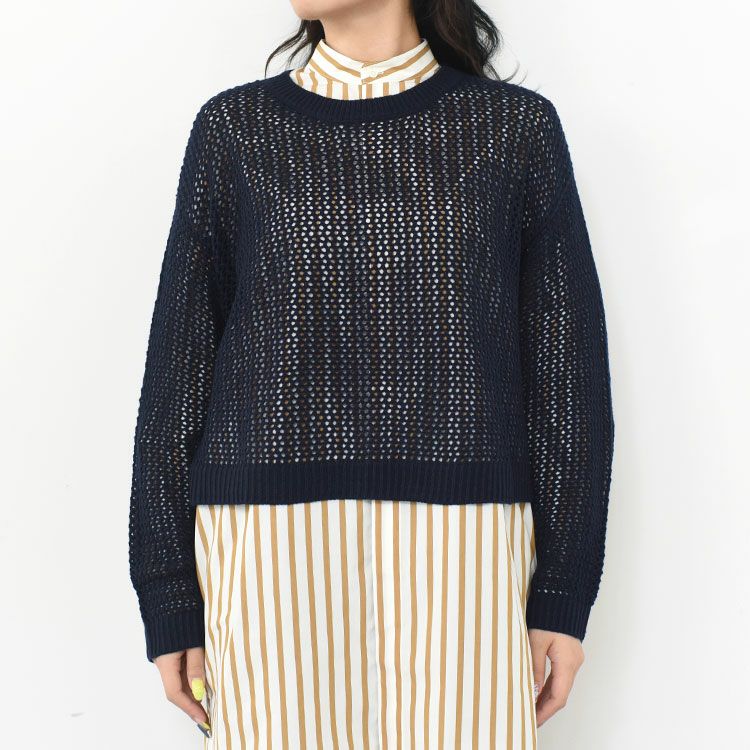 mesh crew neck P/O メッシュクルーネックプルオーバー