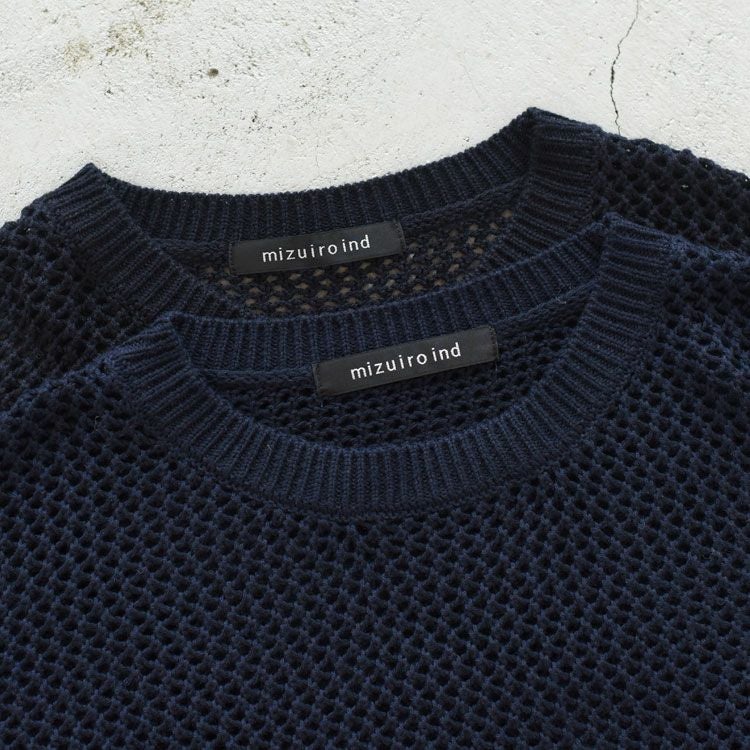 mesh crew neck P/O メッシュクルーネックプルオーバー