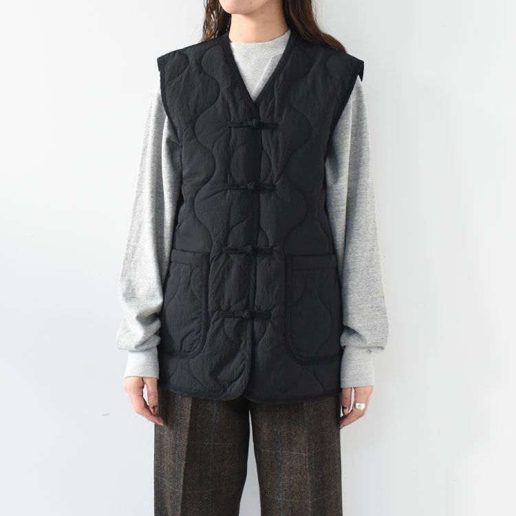 CHINA BUTTON QUILTED VEST チャイナボタン キルティングベスト
