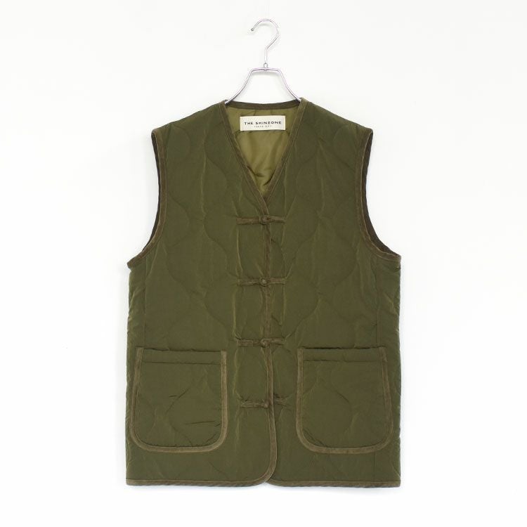 CHINA BUTTON QUILTED VEST チャイナボタン キルティングベスト