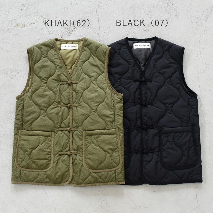 SALE 20％OFF】CHINA BUTTON QUILTED VEST チャイナボタン