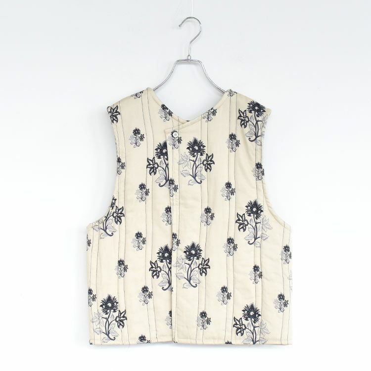 2way print quitting vest 2WAYプリントキルティングベスト