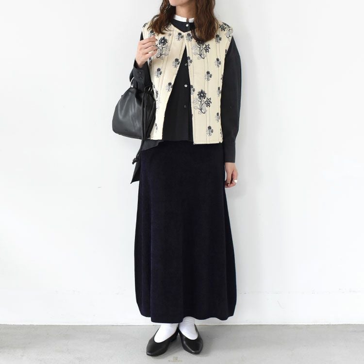 2way print quitting vest 2WAYプリントキルティングベスト