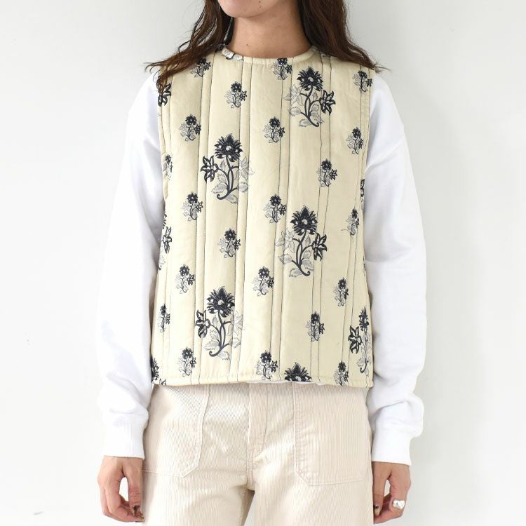 2way print quitting vest 2WAYプリントキルティングベスト