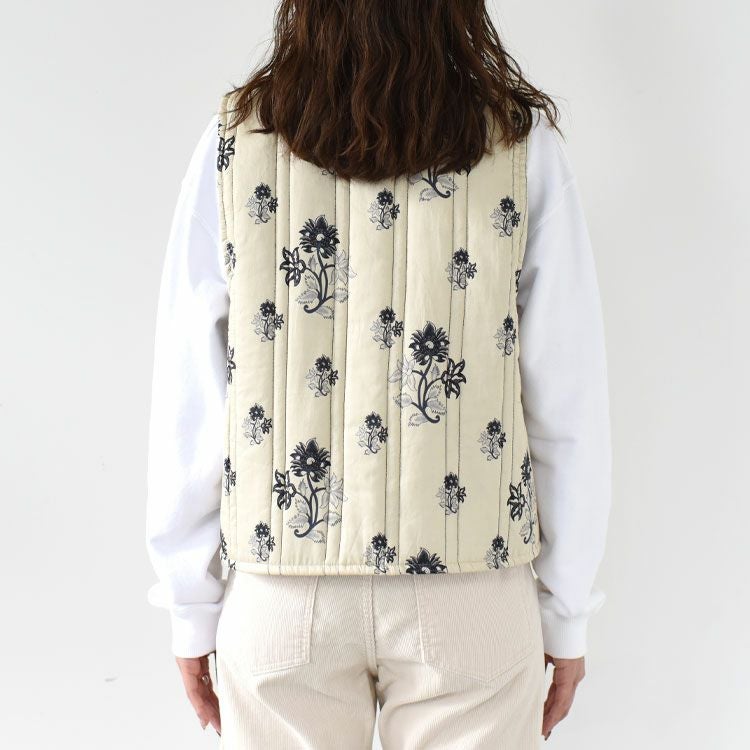 2way print quitting vest 2WAYプリントキルティングベスト