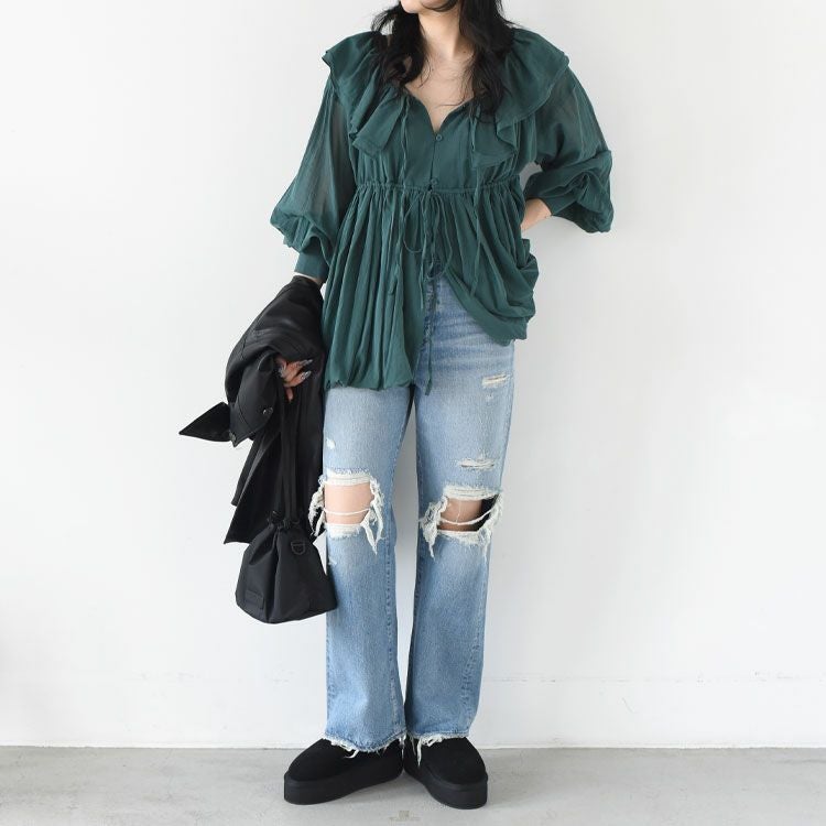 SALE 20％OFF】frill balloon blouse フリルバルーンブラウス/CC-4006