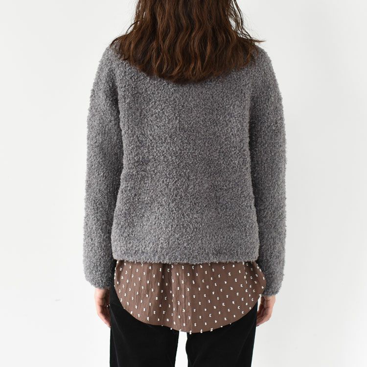 hairly crew neck C/D with pockets ヘアリークルーネックカーディガン ウィズ ポケット