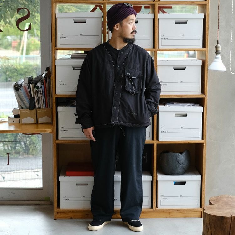 Cotton Nylon Octa collarless shirt jacket コットンナイロン オクタ