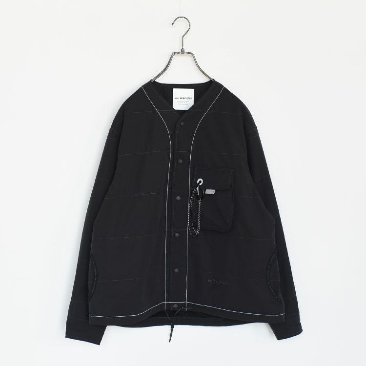 Cotton Nylon Octa collarless shirt jacket コットンナイロン オクタ