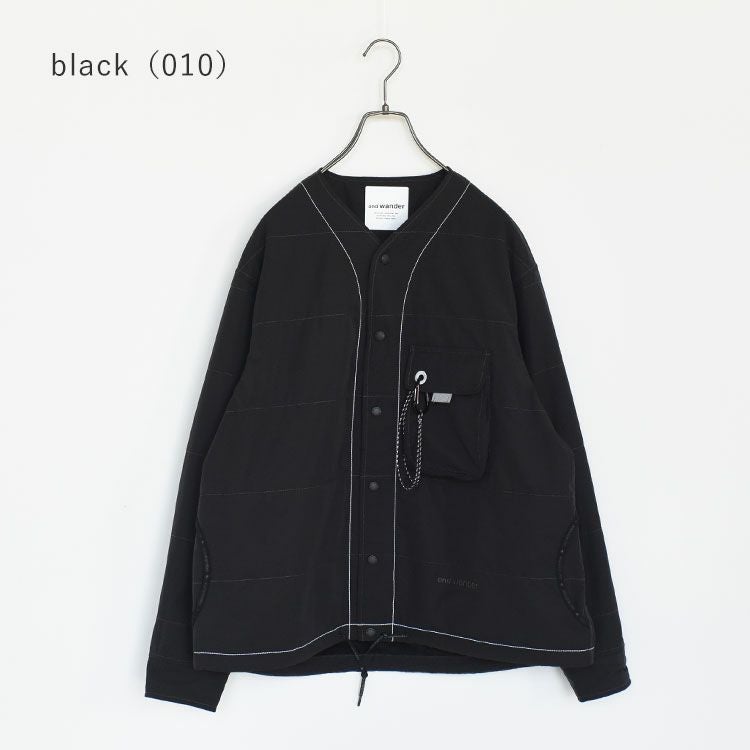 Cotton Nylon Octa collarless shirt jacket コットンナイロン オクタ
