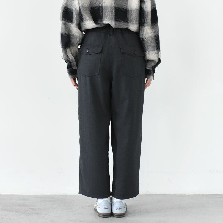 WOOL MIX THREE TUCK WIDE PANTS ウールミックス スリータックワイドパンツ