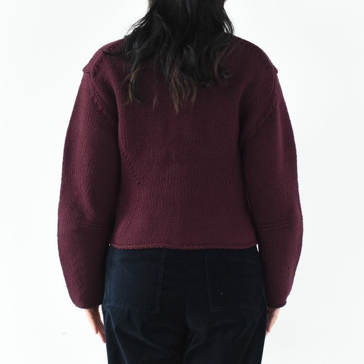 FRENCH MERINO FELT YARN CHUNCKY-KNIT C/D フレンチメリノ フェルトヤーン チャンキーニットカーディガン