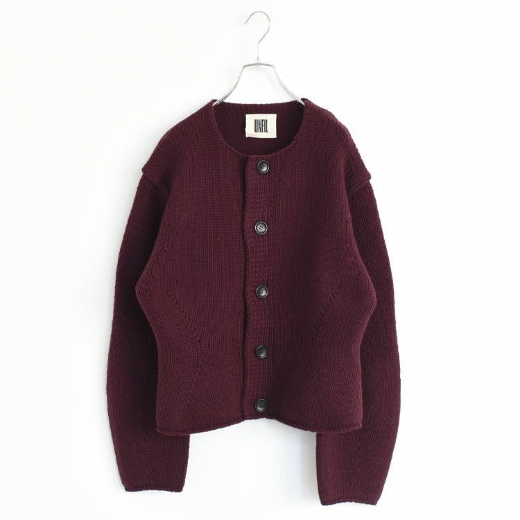 FRENCH MERINO FELT YARN CHUNCKY-KNIT C/D フレンチメリノ フェルトヤーン チャンキーニットカーディガン